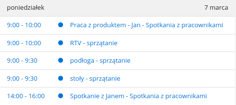 Tasks in the calendar