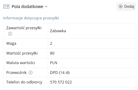 Additional fields