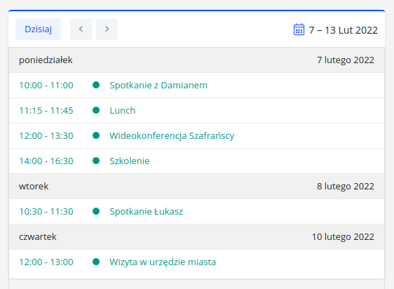 Skorzystaj z kalendarza, aby planować spotkania